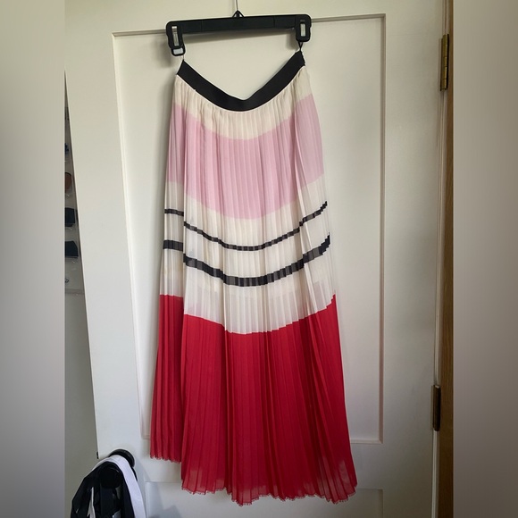 n/nicholas Color Block Pleated Midi Skirt - Picture 2 of 8